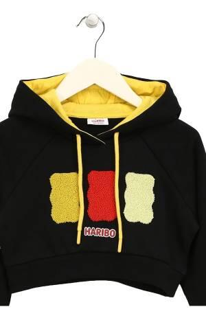 Haribo Crop Kız Çocuk SweatShirt - HRBTXT311 Siyah - 4