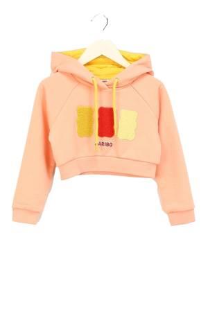 Haribo Crop Kız Çocuk SweatShirt - HRBTXT311 Somon - 2