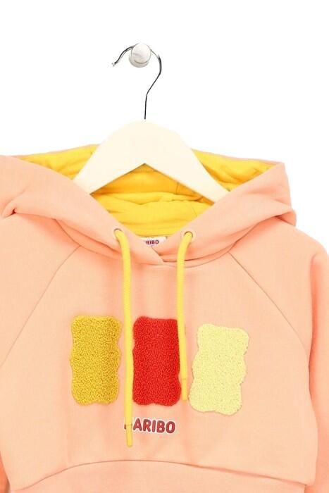 Haribo Crop Kız Çocuk SweatShirt - HRBTXT311 Somon - 4