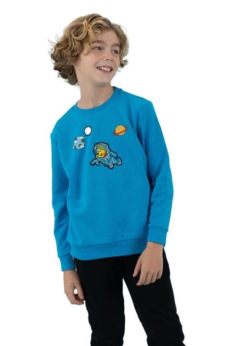 Haribo Erkek Çocuk SweatShirt - HRBTXT304 Sax Mavisi - 1