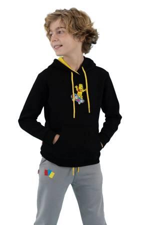 Haribo Hoodie Erkek Çocuk SweatShirt - HRBTXT317 Siyah - Haribo