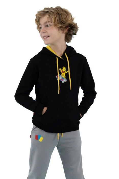 Haribo Hoodie Erkek Çocuk SweatShirt - HRBTXT317 Siyah - 1