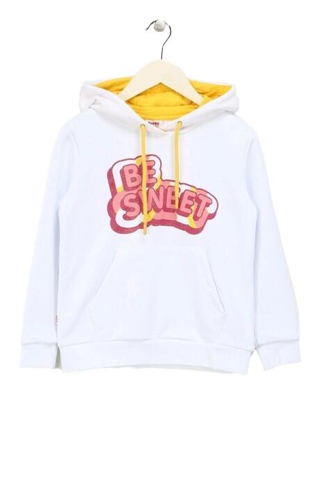 Haribo Hoodie Kız Çocuk SweatShirt - HRBTXT314 Beyaz - 2