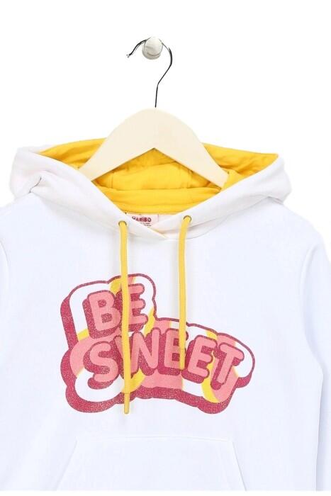 Haribo Hoodie Kız Çocuk SweatShirt - HRBTXT314 Beyaz - 4