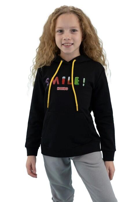 Haribo Hoodie Kız Çocuk SweatShirt - HRBTXT315 Siyah - 1