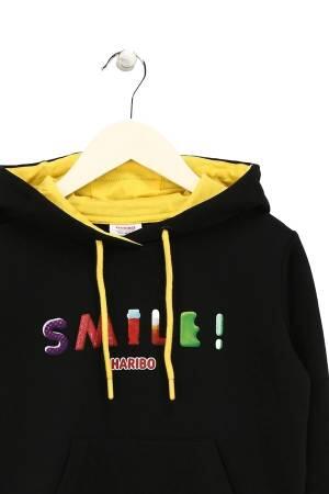 Haribo Hoodie Kız Çocuk SweatShirt - HRBTXT315 Siyah - 4