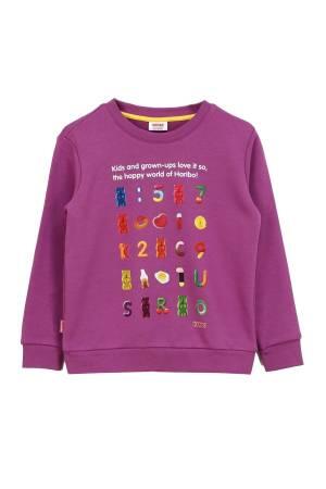 Haribo Kız Çocuk SweatShirt - HRBTXT302 Lila - Haribo