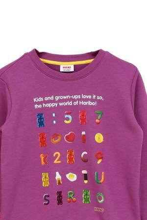 Haribo Kız Çocuk SweatShirt - HRBTXT302 Lila - 3