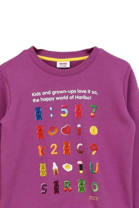 Haribo Kız Çocuk SweatShirt - HRBTXT302 Lila - 3