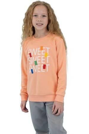 Haribo Kız Çocuk SweatShirt - HRBTXT306 Somon - Haribo