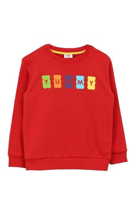 Haribo Kız Çocuk SweatShirt - HRBTXT309 Kırmızı - 2