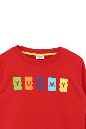Haribo Kız Çocuk SweatShirt - HRBTXT309 Kırmızı - 4