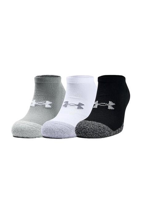 Heatgear No Show 3'lü Paket Unisex Çorap - 1346755 Gri/Siyah - 1