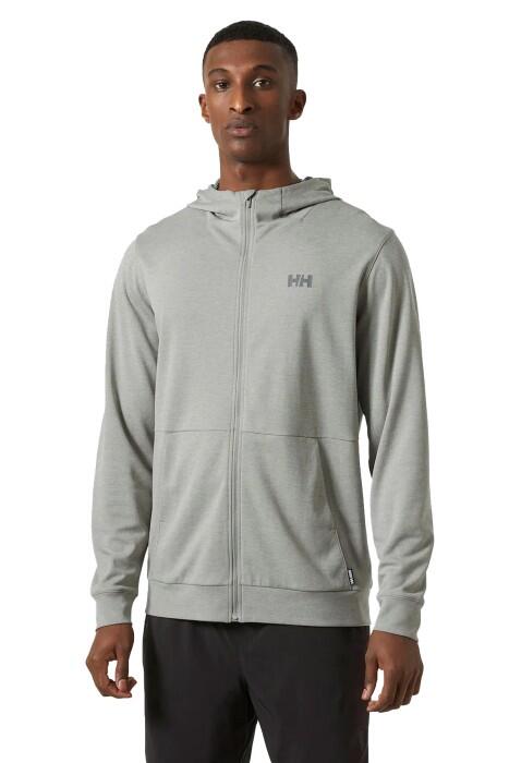 Hh Lifa Tech Lite Zip Erkek Kapüşonlu SweatShirt - 63267 Gri/Turuncu - 1