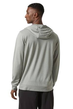 Hh Lifa Tech Lite Zip Erkek Kapüşonlu SweatShirt - 63267 Gri/Turuncu - 2