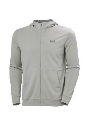 Hh Lifa Tech Lite Zip Erkek Kapüşonlu SweatShirt - 63267 Gri/Turuncu - 5