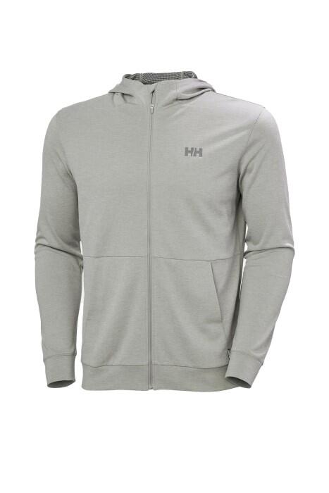 Hh Lifa Tech Lite Zip Erkek Kapüşonlu SweatShirt - 63267 Gri/Turuncu - 5
