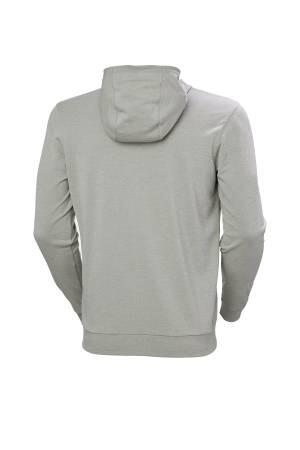 Hh Lifa Tech Lite Zip Erkek Kapüşonlu SweatShirt - 63267 Gri/Turuncu - 6