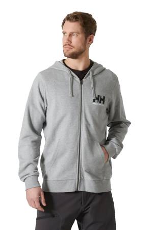 Hh Logo Full Zıp 2.0 Kapişonlu Erkek SweatShirt - 30393 Gri - Helly Hansen