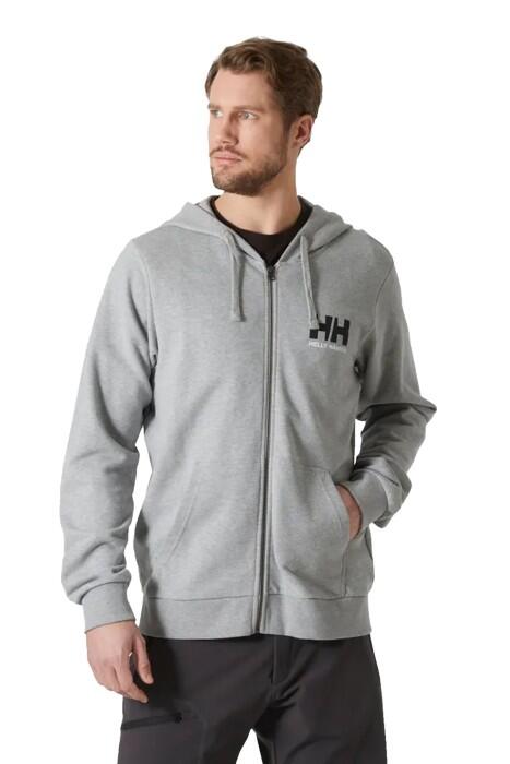 Hh Logo Full Zıp 2.0 Kapişonlu Erkek SweatShirt - 30393 Gri - 1