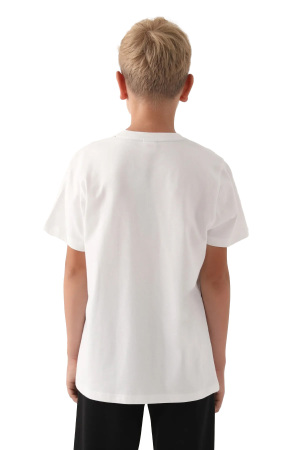 Kappa Erkek Çocuk T-Shirt - 341S75W Krem - 4