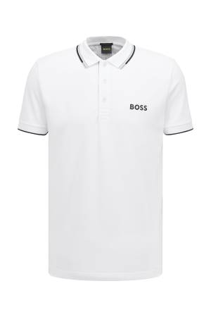 Kontrast Logolu, Pamuk Karışımlı Polo T-Shirt - 50469102 Beyaz - 5