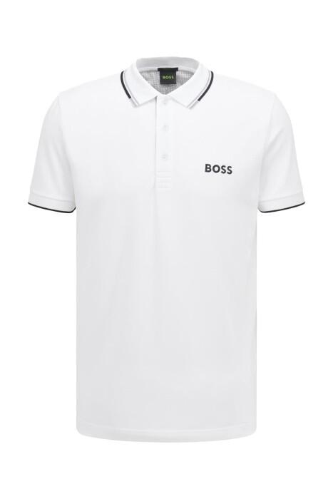 Kontrast Logolu, Pamuk Karışımlı Polo T-Shirt - 50469102 Beyaz - 5