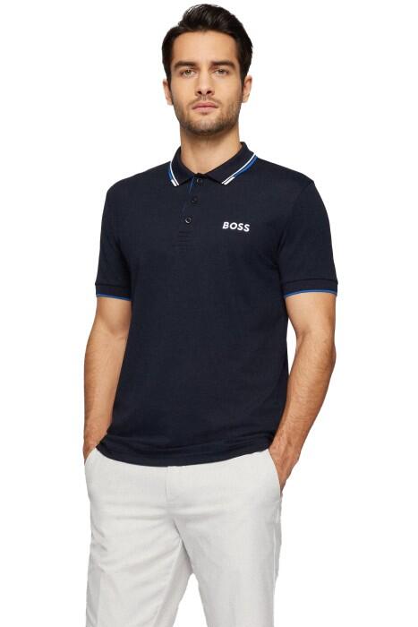 Kontrast Logolu, Pamuk Karışımlı Polo T-Shirt - 50469102 Lacivert - 1