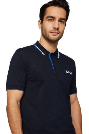 Kontrast Logolu, Pamuk Karışımlı Polo T-Shirt - 50469102 Lacivert - 4