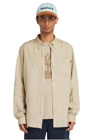 Linen Chest Pocket Erkek Gömlek - TB0A66B9 Somon - Timberland