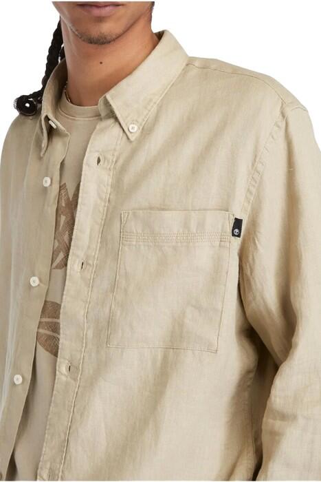 Linen Chest Pocket Erkek Gömlek - TB0A66B9 Somon - 2