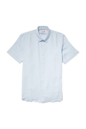 Linen Erkek Kısa Kollu Gömlek - TB0A2DCC Açık Mavi - 6