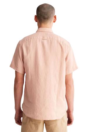 Linen Erkek Kısa Kollu Gömlek - TB0A2DCC Pudra Pembe - 2