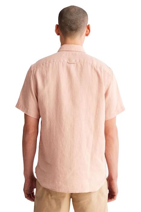 Linen Erkek Kısa Kollu Gömlek - TB0A2DCC Pudra Pembe - 2