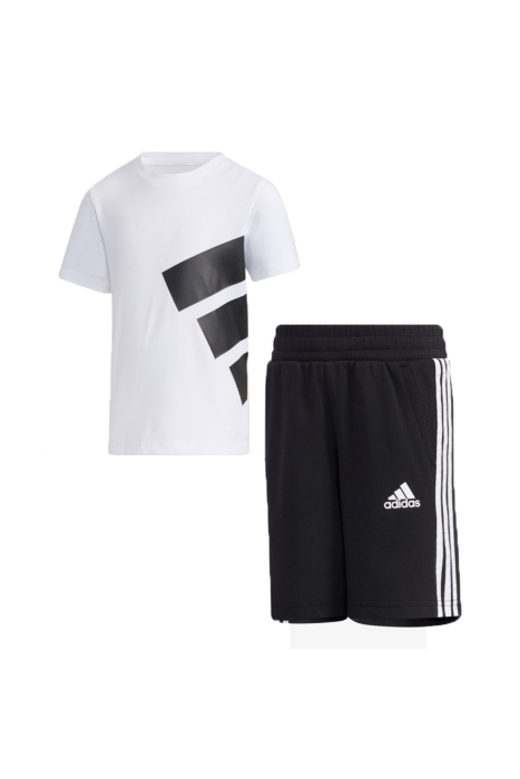 Lk Brand Tee Se Çocuk Şortlu Takım -GP0386 Siyah/Beyaz - 1