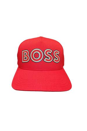Logo Baskılı, Pamuklu Şapka - 50476198 Kırmızı - Boss