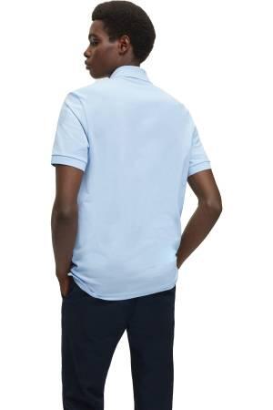 Logo İşlemeli Organik Pamuklu Polo Erkek T-Shirt - 50468362 Pastel Mavi - 3