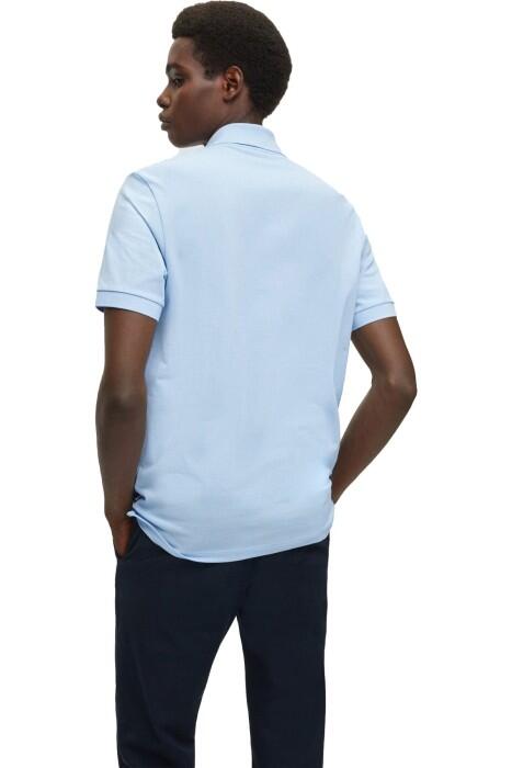 Logo İşlemeli Organik Pamuklu Polo Erkek T-Shirt - 50468362 Pastel Mavi - 3