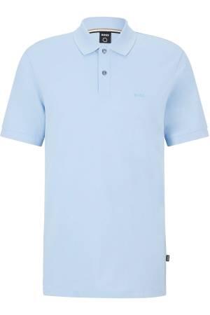 Logo İşlemeli Organik Pamuklu Polo Erkek T-Shirt - 50468362 Pastel Mavi - 5