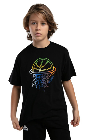 Logo Jos Erkek Çocuk T-Shirt - 372B1BW Siyah - Kappa
