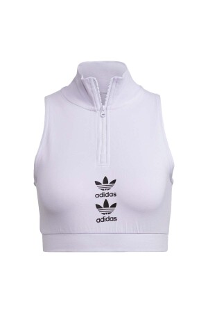 Logo Play Kadın Crop Atlet - H22742 Beyaz - EU-Adidas