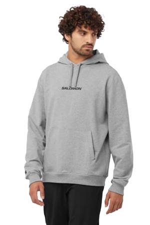 Logo Pull Over Erkek Kapüşonlu SweatShirt - LC2219900 Gri - Salomon