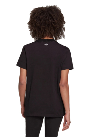 Loose Tee with Trefoil Fringe Embroidery Kadın T-Shirt - H18066 Siyah - 2