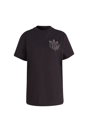 Loose Tee with Trefoil Fringe Embroidery Kadın T-Shirt - H18066 Siyah - 3