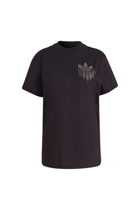 Loose Tee with Trefoil Fringe Embroidery Kadın T-Shirt - H18066 Siyah - 3