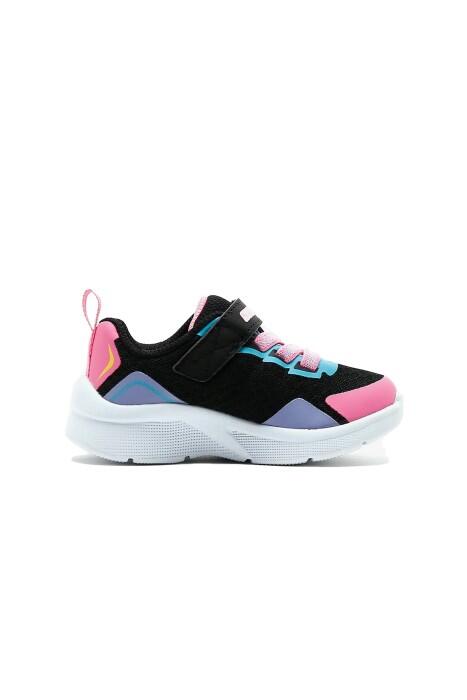 Microspec - Bright Retros Kız Çocuk Spor Ayakkabı - 302348N Siyah/Renkli - 2