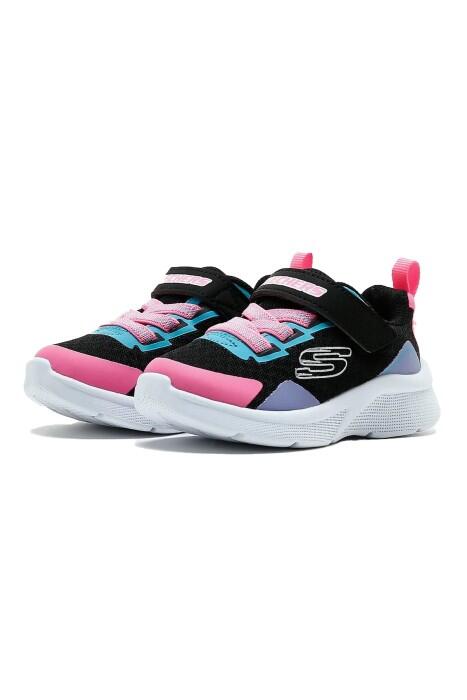 Microspec - Bright Retros Kız Çocuk Spor Ayakkabı - 302348N Siyah/Renkli - 4
