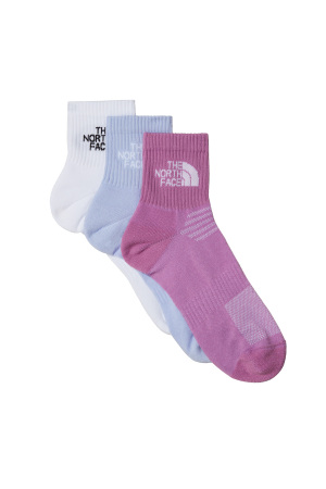 Multı Sport Cush Quarter Sock 3P Unisex Çorap - NF0A882G Beyaz/Pembe - The North Face