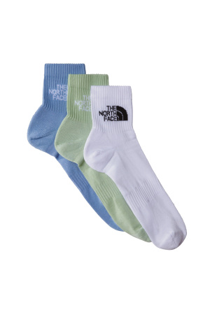 Multı Sport Cush Quarter Sock 3P Unisex Çorap - NF0A882G Beyaz/Yeşil - The North Face