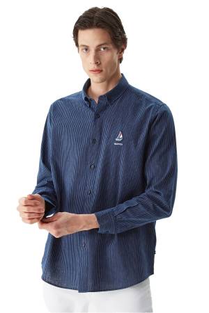 Nautica Classic Erkek Gömlek - W35428T Lacivert - Nautica